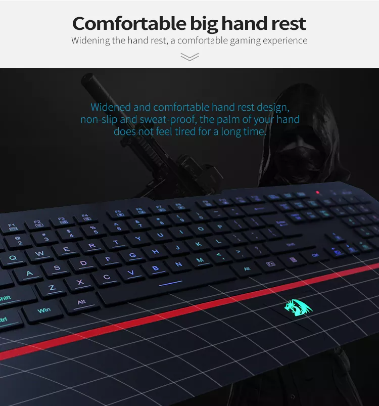 Factory Price Redragon K502 RGB LED Backlit 104 Keys USB Wired Computer Desktop Gaming keyboard