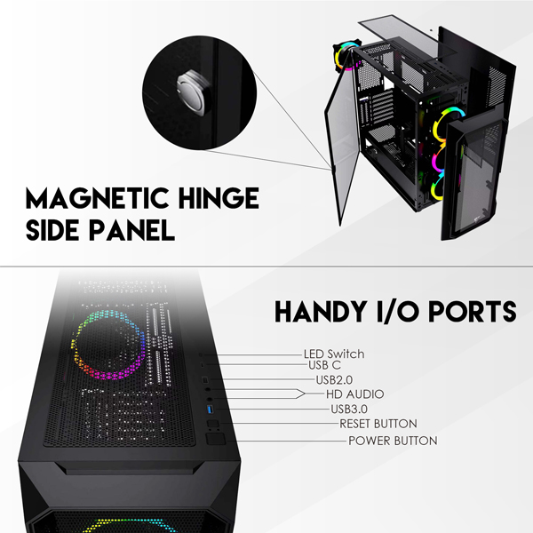 Fantech HEXA CG81 RGB Middle Tower 