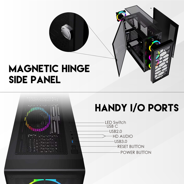 Fantech HEXA CG82 RGB Middle Tower 