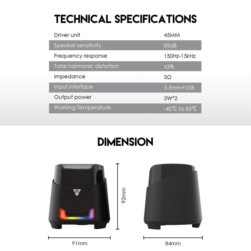 FANTECH HELLSCREAM GS205 MOBILE GAMING & RGB MUSIC SPEAKER