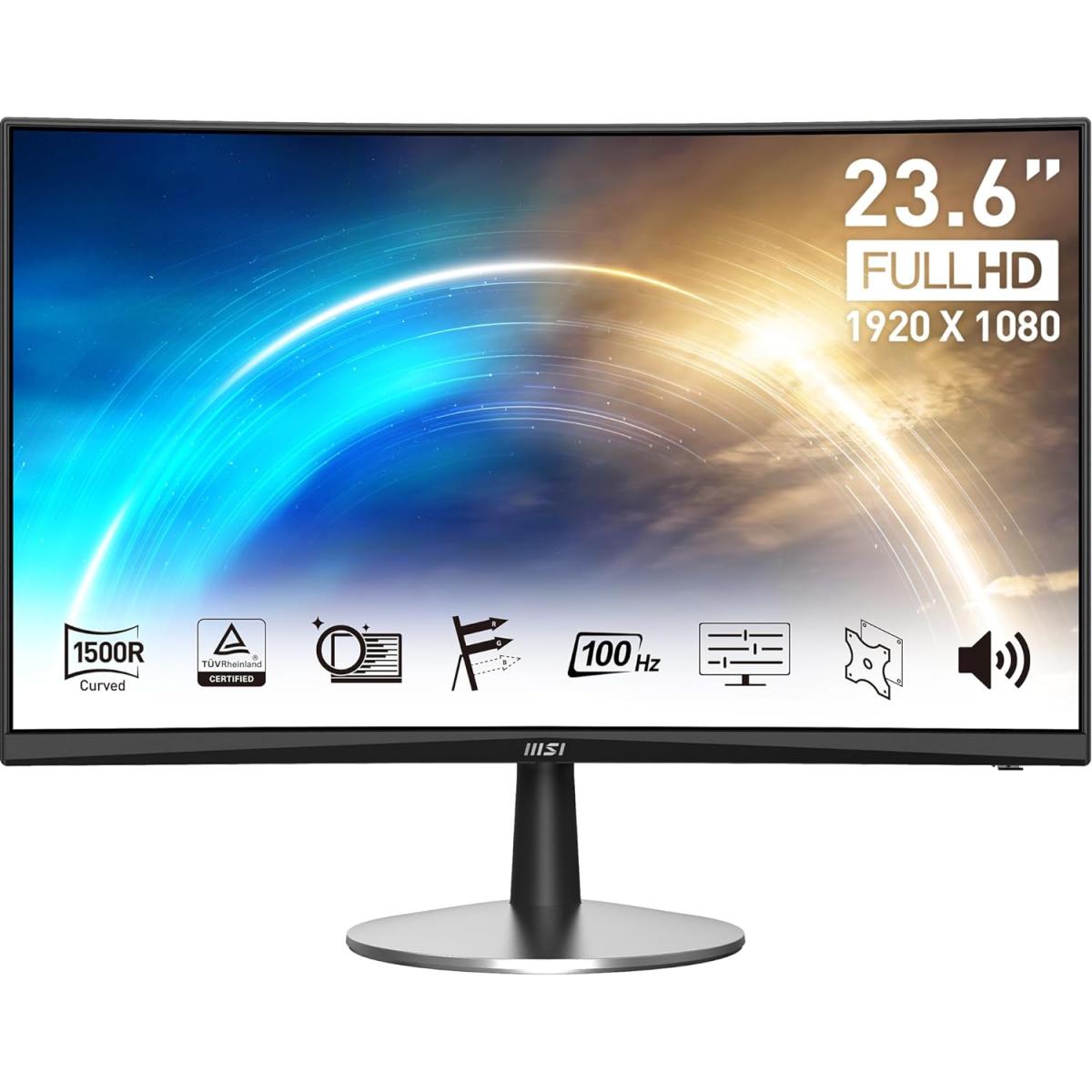 Monitor MSI PRO MP2422C 24-inch FHD, Frequency 100Hz VA, Curve 1500R, Built-In Speaker Black /2 Years Warranty