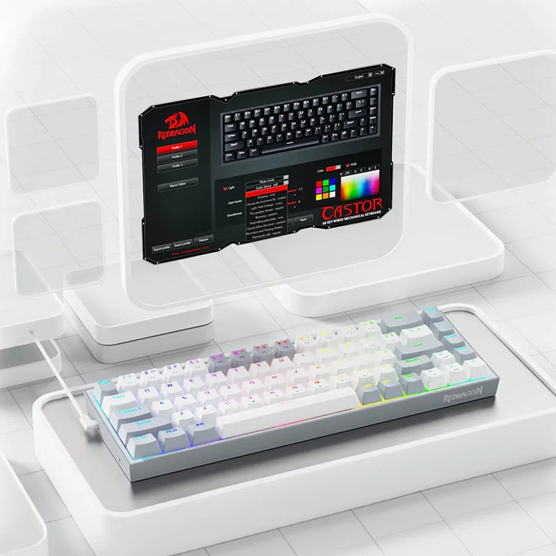 Castor K631 Grey 65% Wired Rgb Gaming Keyboard Castor K631 Grey 65% Wired Rgb Gaming Keyboard