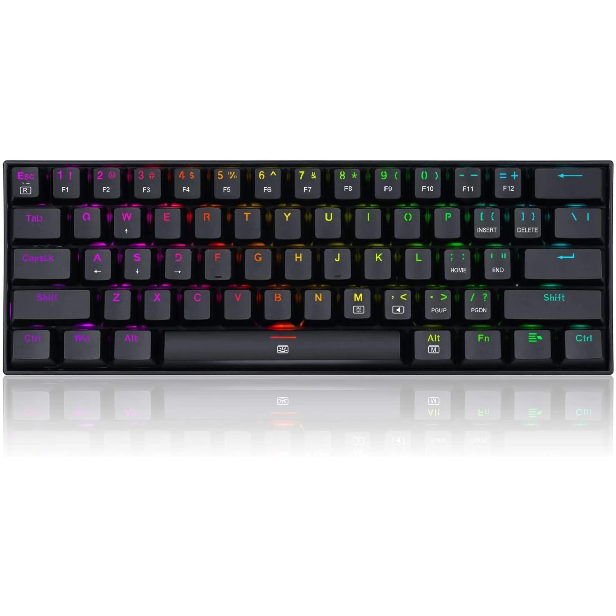 Redragon K630RGB Gaming Mechanical Keyboard 61 Keys Compact Mechanical Keyboard, Pro Driver Support