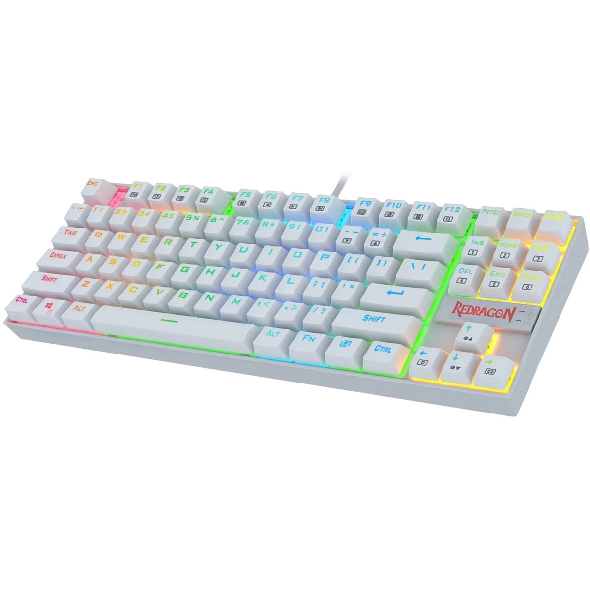 Redragon K552 KUMARA 87 Keys Mechanical Gaming Keyboard RGB LED Backlit Wired Anti-Dust Proof Blue Switches - White