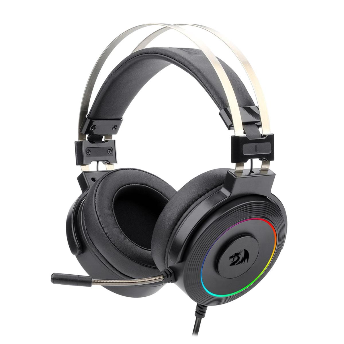 edragon H320 Lamia 7.1 Surround Sound Volume Control Noise Cancelling RGB Light w/ Stand - Black