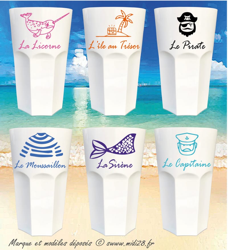 Marine Business 16701 Party Lot De 6 Verres à Eau Avec Base Color E 581108