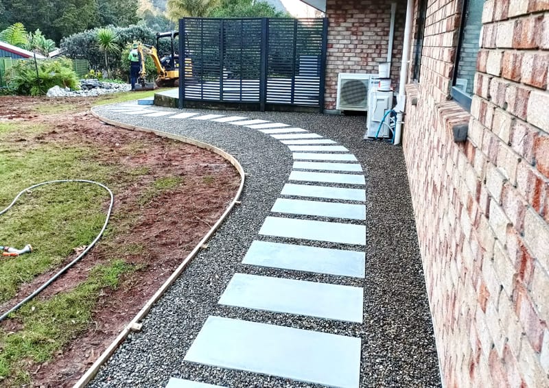 Sweeping Paved Walkway