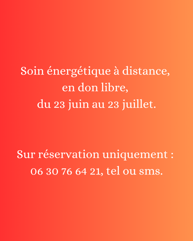 Soin énergétique à distance en Don Libre