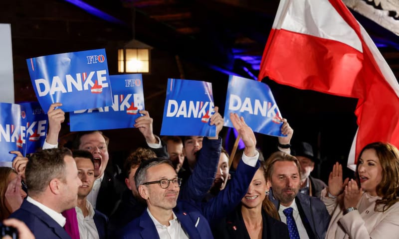 حزب الحرية اليميني المتطرف يتصدر الانتخابات  في النمسا للمرة الأولى منذ الحرب العالمية الثانية