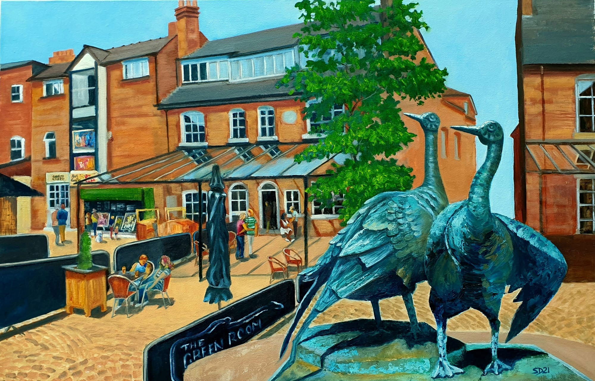 Goose Green Altrincham, Manchester. 20x30 inches original oil on block canvas