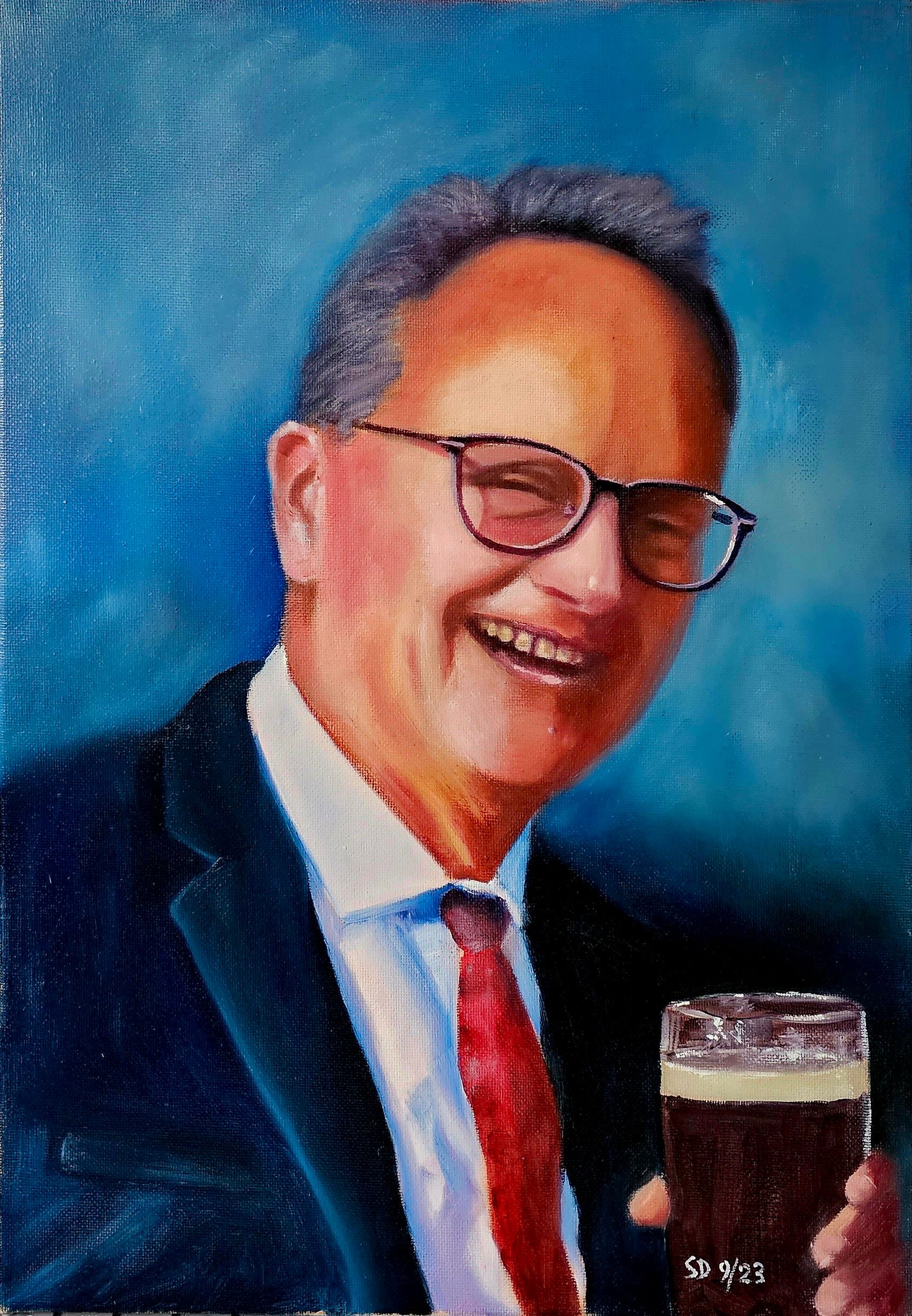 Cheers! Happy retirement. Commissioned work
