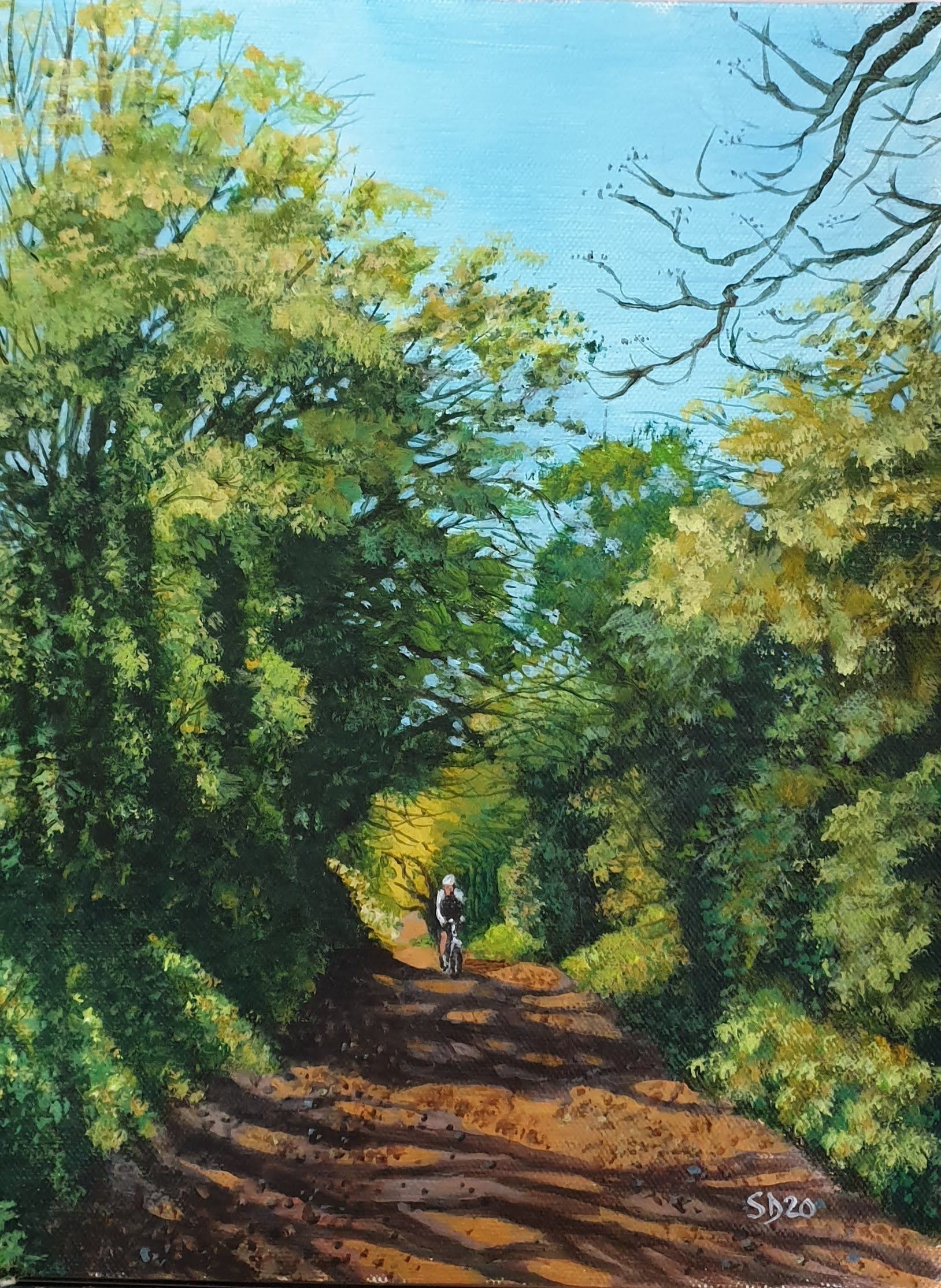 Cycling up Mill Lane, Cossall, Nottingham