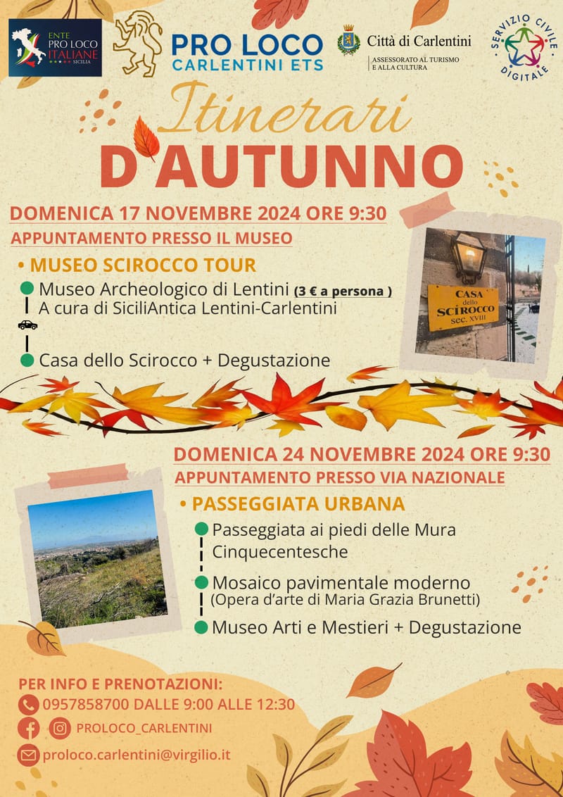 Itinerari d'Autunno - Museo Scirocco Tour