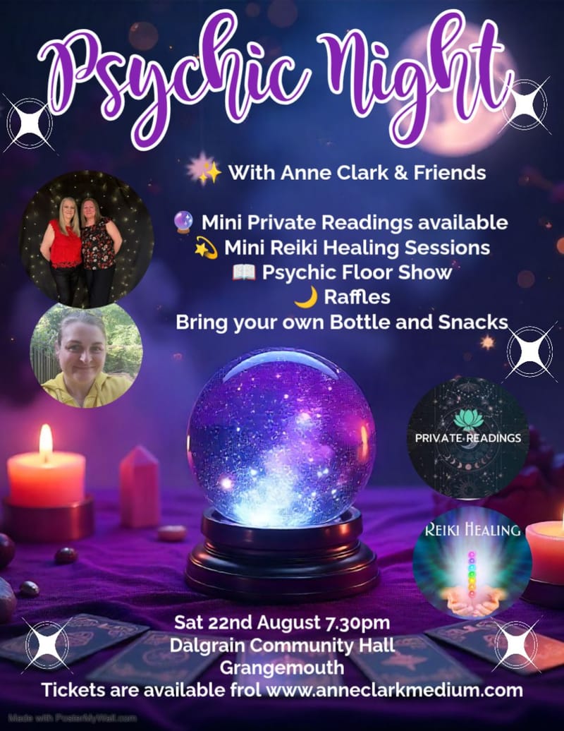 Psychic Night Dalgrain Hall in Grangemouth
