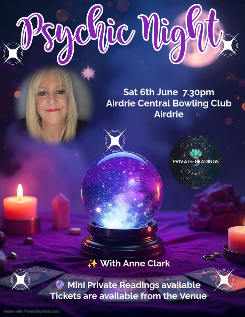 Psychic night in Airdrie Central Bowling Club