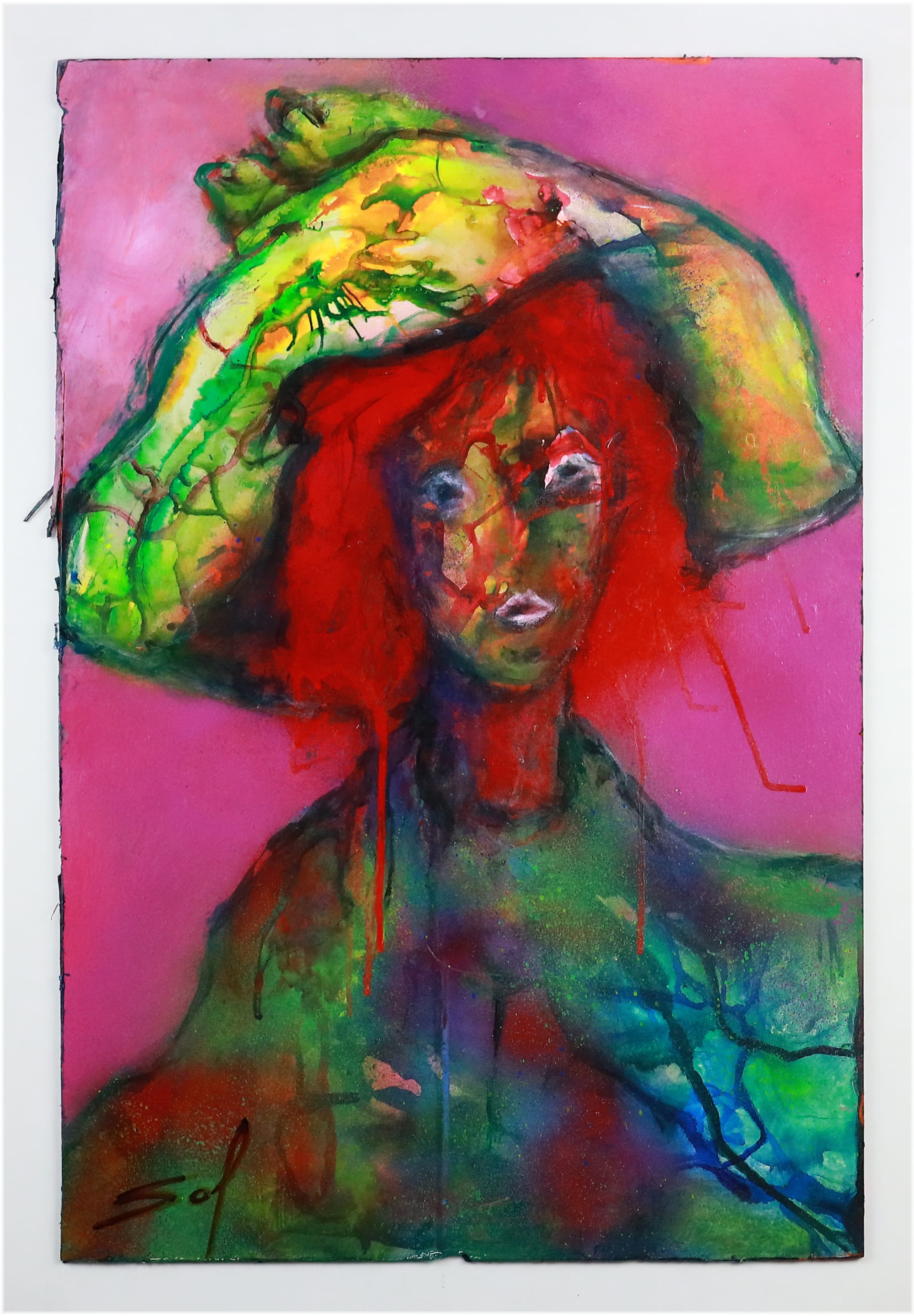 Dame aux cheveux rouges - 50x60 - 2024