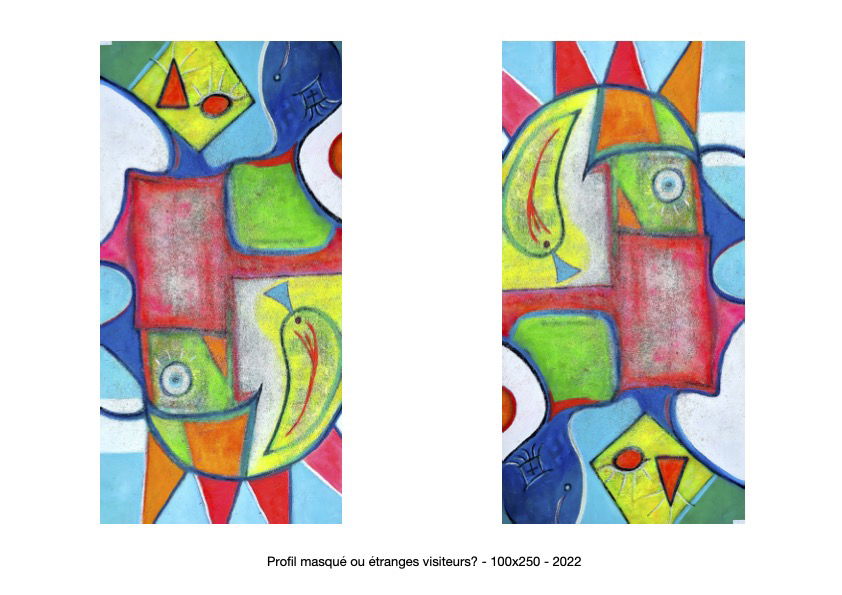 Profil masqué ou étranges visiteurs? - 100x250 - 2022