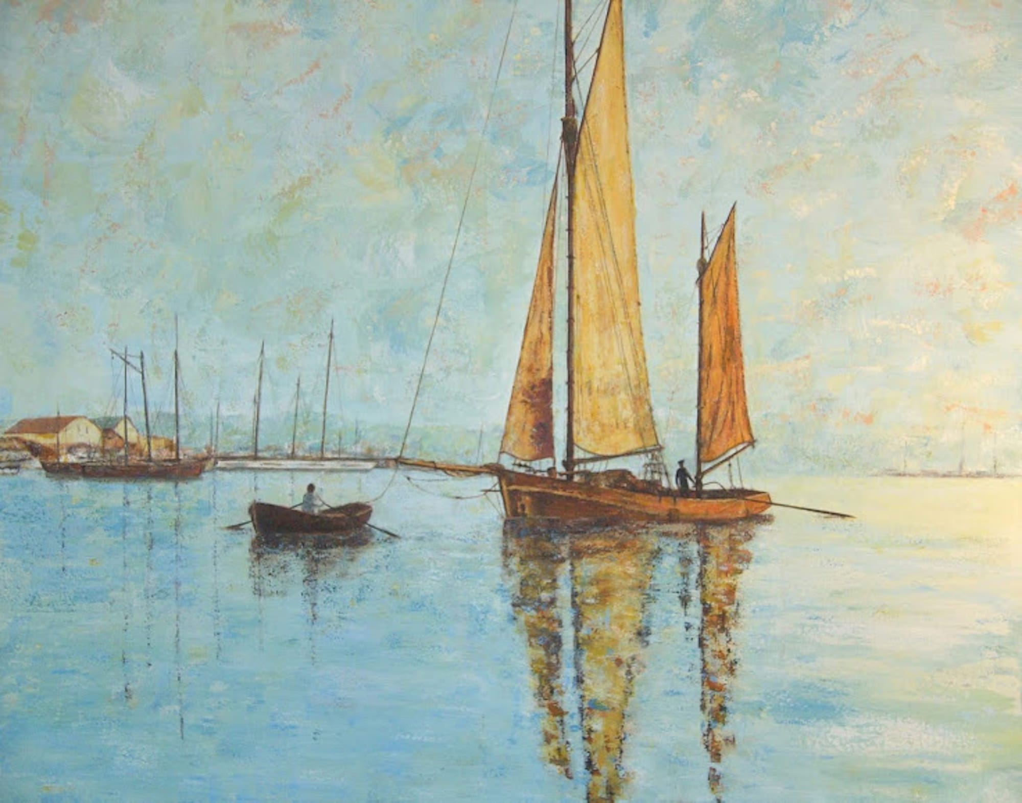 En remorque au petit matin - 100x120 - 2022