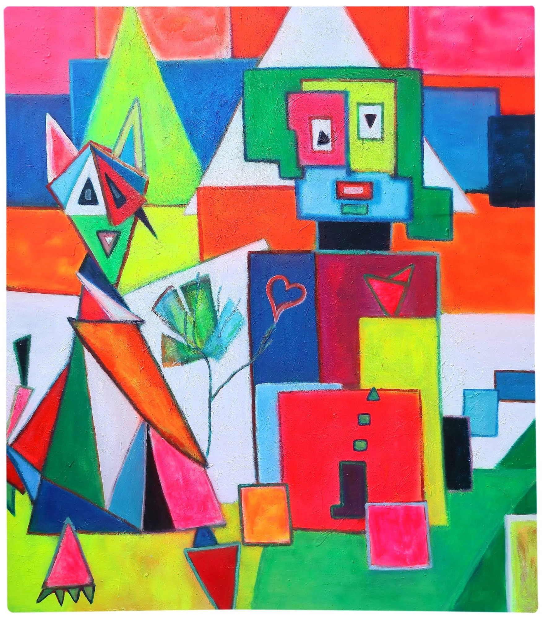 Amoureux géométriques pops - 160x140 - 2021