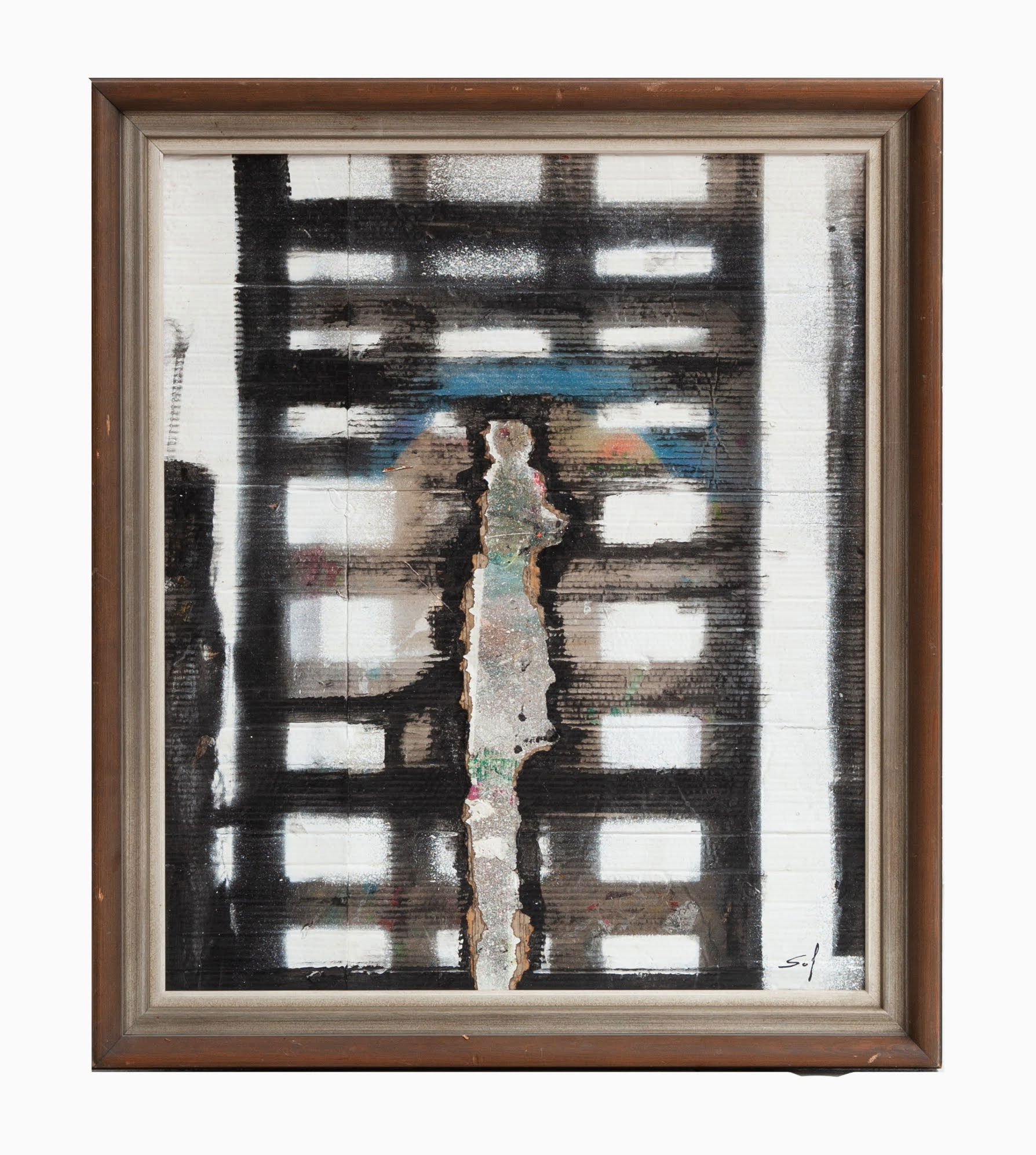 Prisonnière quadrillée -100x85- 2019