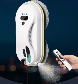 Robot Nettoyeur De Vitres Avec IA - Double Buses D'Eau, Aspiration 6500 Pa, Détection Des Bords - Pour Fenêtres, Miroirs, Carreaux - Sécurité Corde + Batterie De Secours