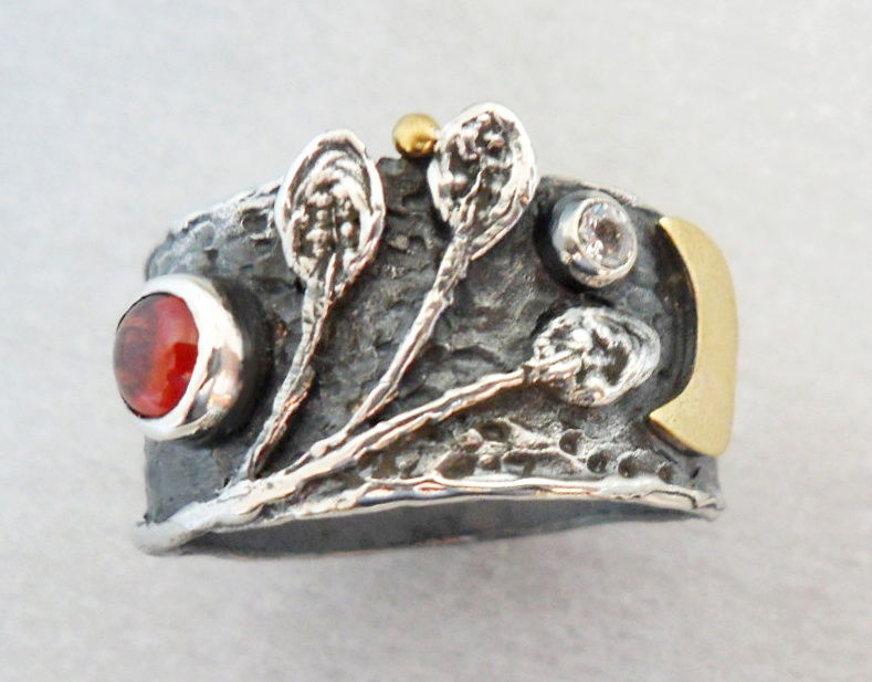 Ring 3782 THREE LEAVES