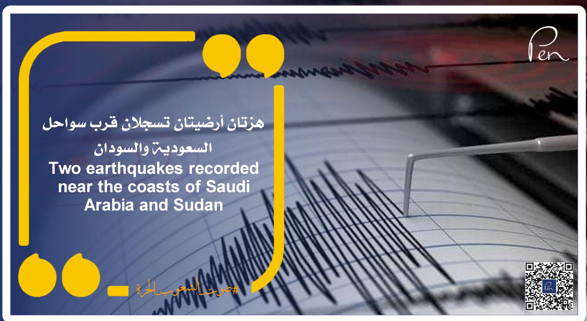 Two earthquakes recorded near the coasts of Saudi Arabia and Sudan