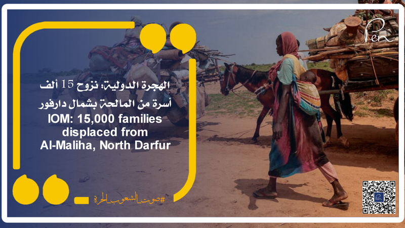الهجرة الدولية: نزوح 15 ألف أسرة من المالحة بشمال دارفور