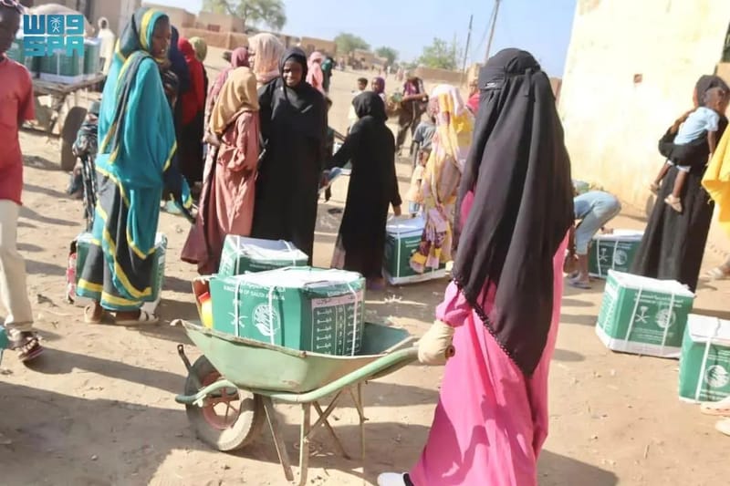 مساعدات غذائية سعودية تصل إلى آلاف الأسر في كوستي