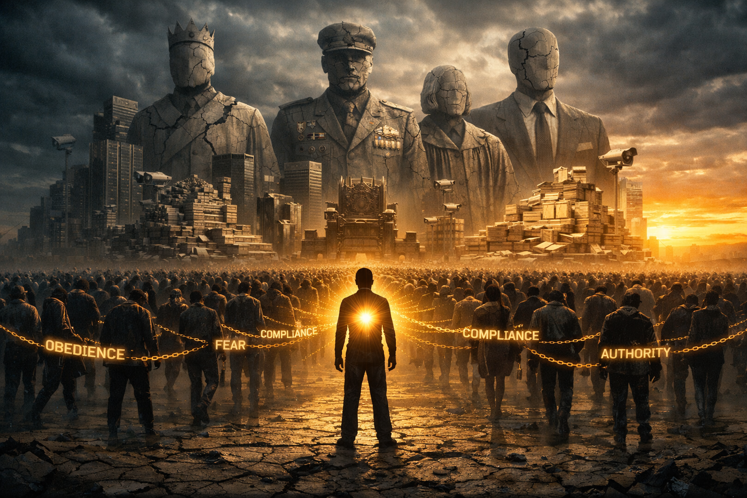 The Indoctrinated Illusion of Power in Narcissistic Parasitic Hollow Self-Impoverished Petty Societies