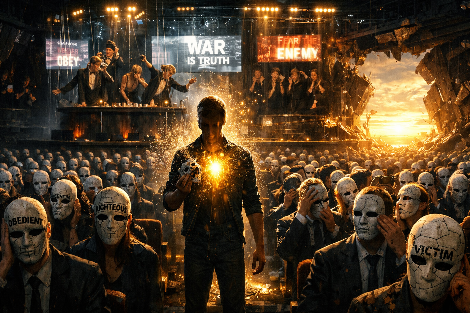 The Parasitic Societal Falseness Show Performed by Self-Victimized Narcissistic Curated Fragmented Individual and Collective Identities