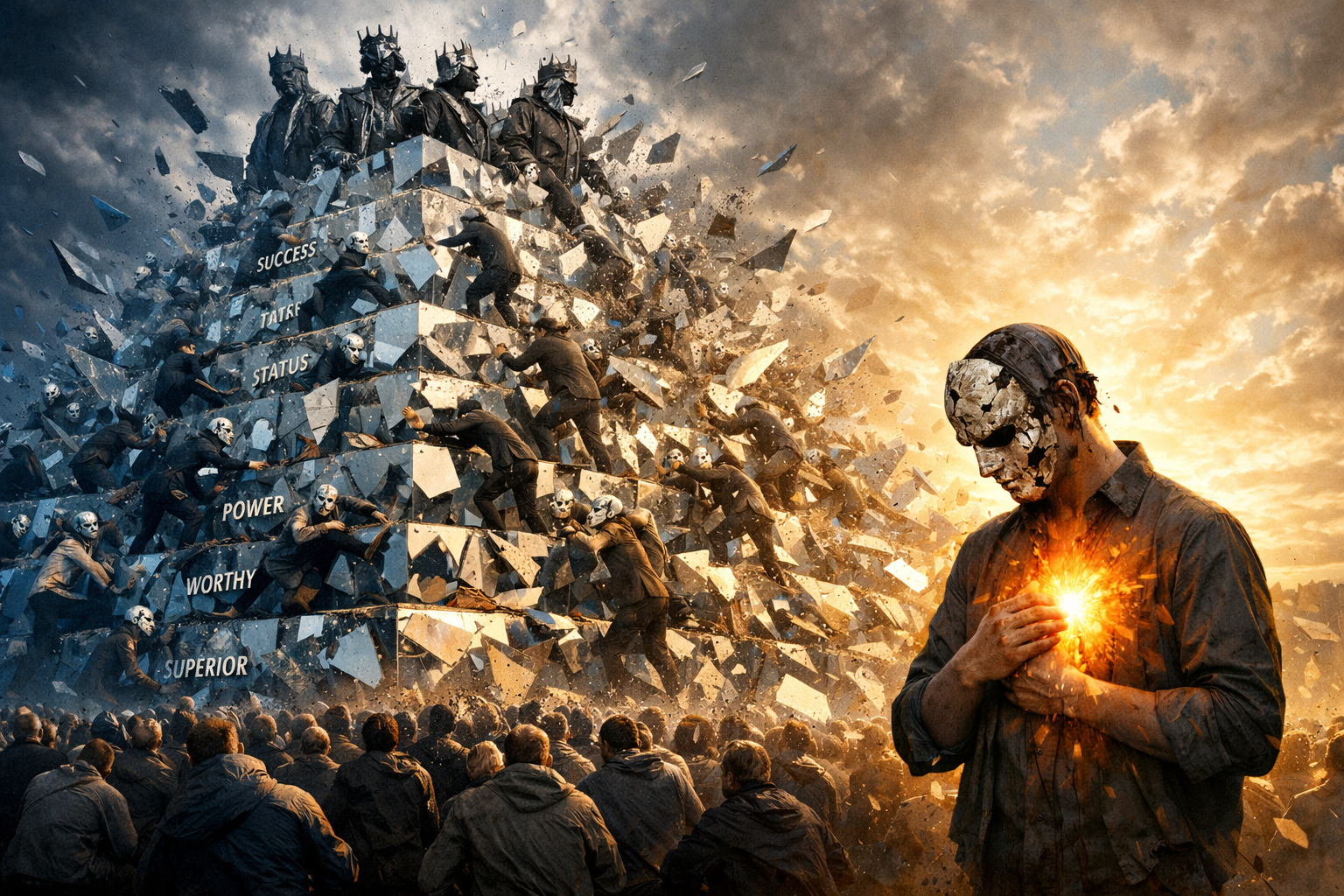 Hierarchy in Narcissistic Parasitic Hollow Societies that Feed on the Betrayal of the Self to Survive and Sustain Fragmented Identity Curated Illusions