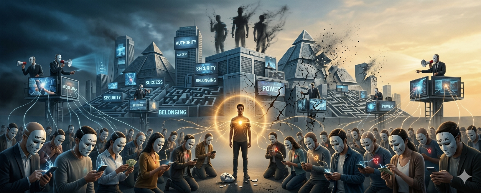 The Worship of Middleman Illusions in Parasitic Societal Hierarchies That Demand the Outsourcing of an Individual Inner Authority
