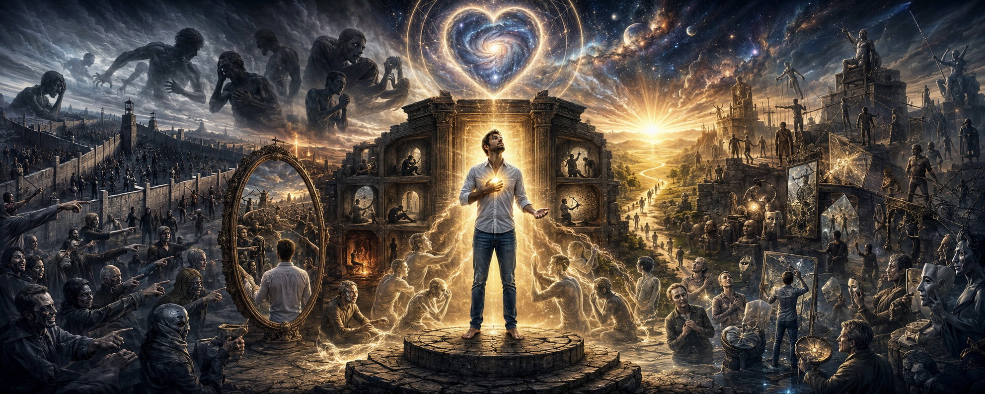 Beyond Externally Engineered Enemies Curated to Sustain Collective Self-Deception and Self-Delusion