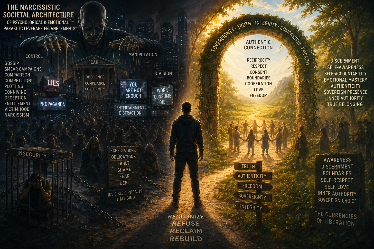The Narcissistic Societal Architecture of Psychological & Emotional Parasitic Leverage Entanglements