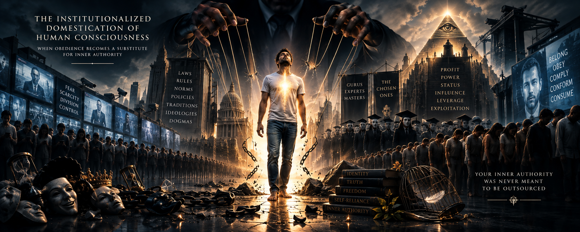 When Obedience Becomes a Substitute for Inner Authority in Hierarchical, Narcissistic, Parasitic, Fear-Conditioned Societies