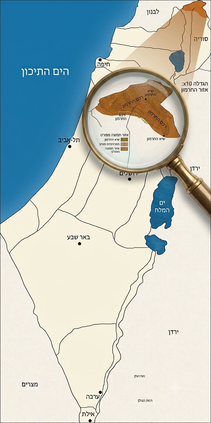 מפת תפוצה צפע חרמון בישראל