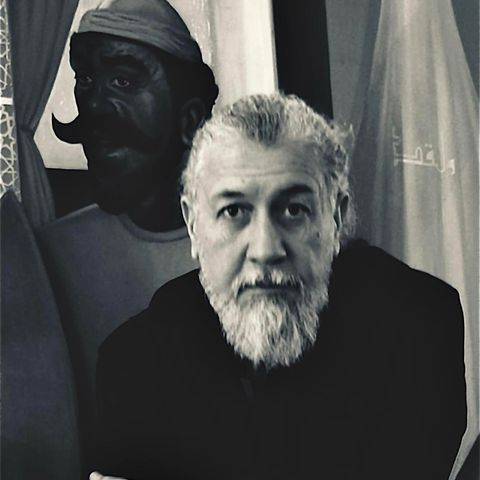 لوحة محمود شوبير آدم وحواء ثنائية الخلق ومصائره من النشوء الى اللجوء