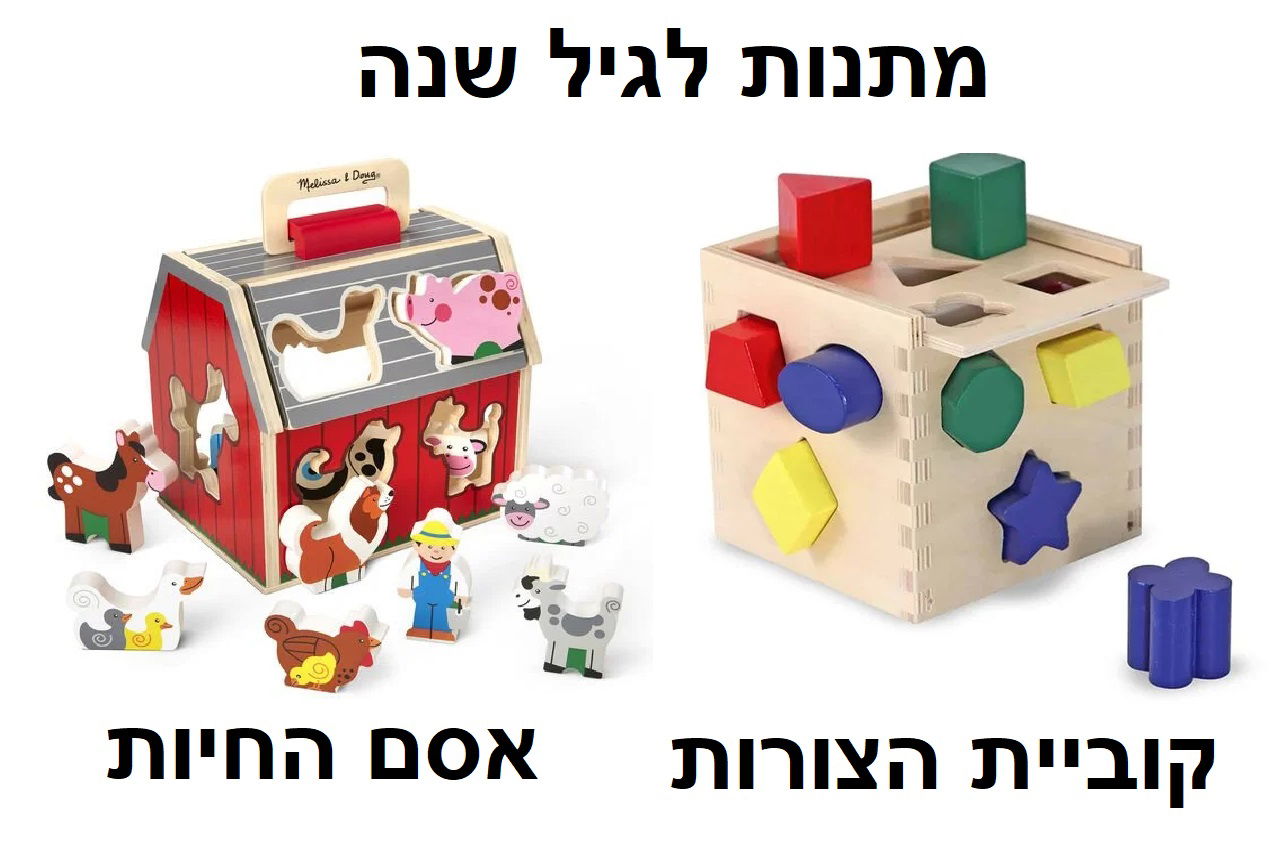 מתנות לגיל שנה - התאמת צורות וצבעים 