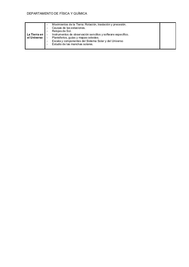Contenidos y criterios de evaluación para la asignatura de LABORATORIO DE CIENCIAS