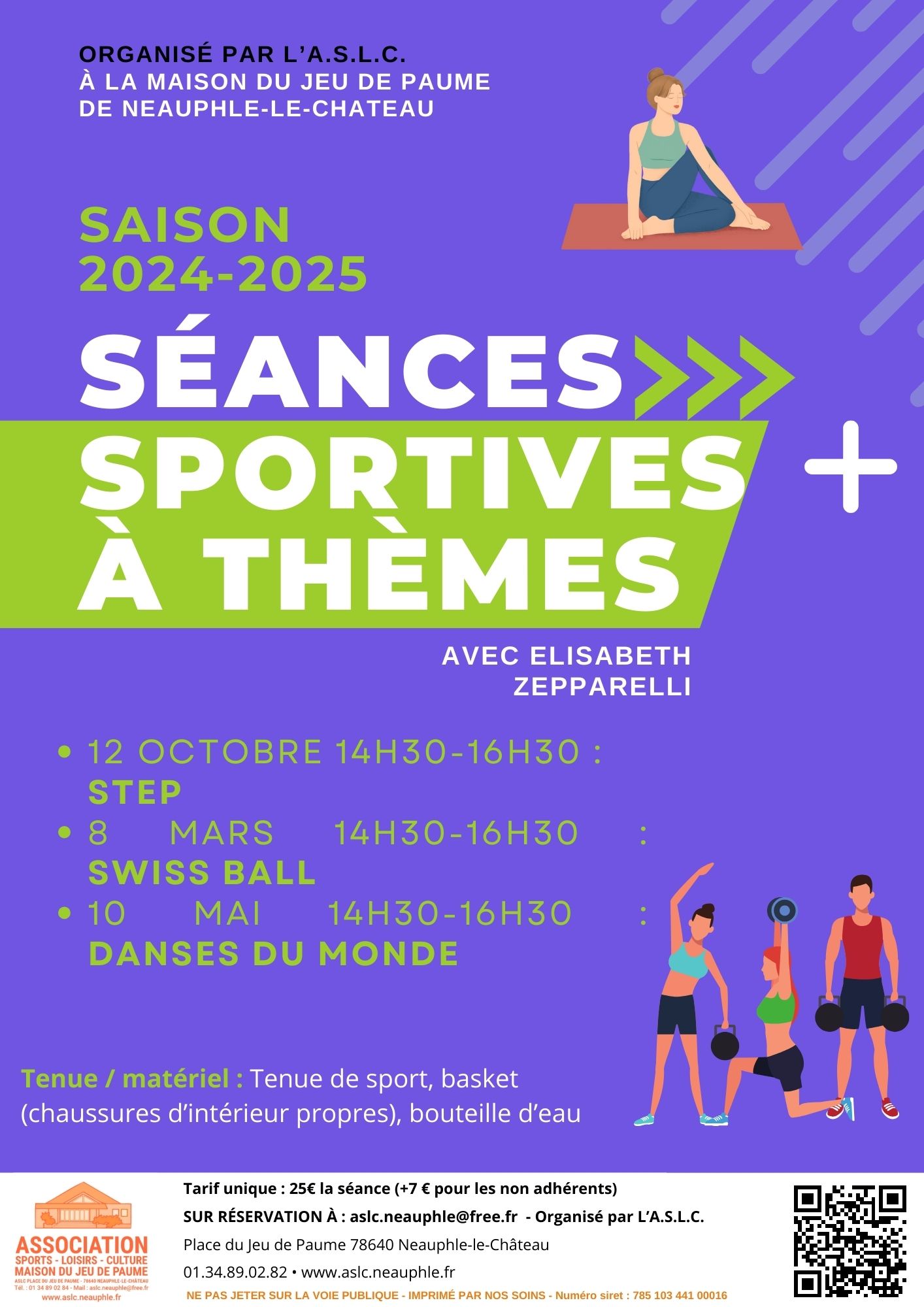 Samedi 8 mars 14h30-16h30 : stage sportif