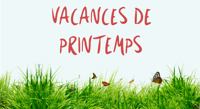 Congés scolaires d'avril