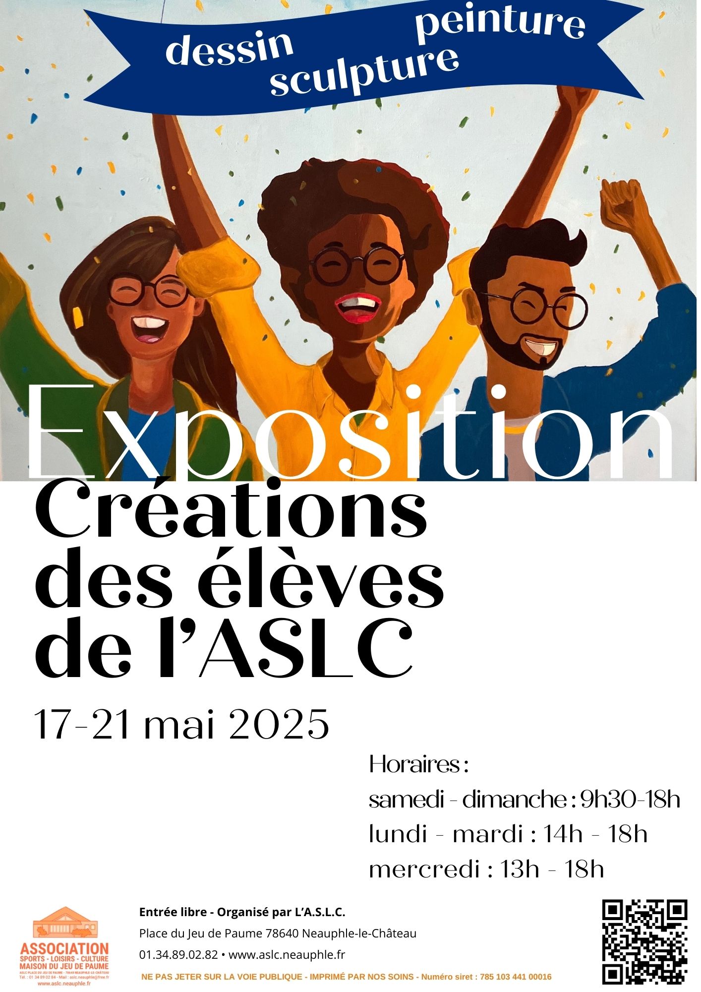 Samedi 17 au mercredi 21 mai Exposition dessin peinture sculpture