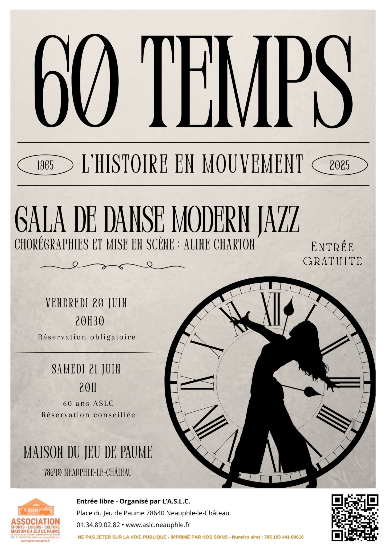 Vendredi 20 et samedi 21 juin Gala de modern jazz pour les 60 ans de l'ASLC
