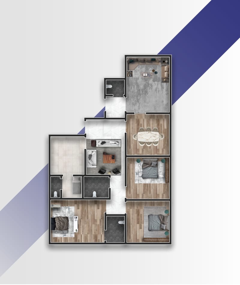 شقة نموذج A شارعين