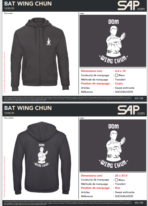 Sweats club de Wing Chun