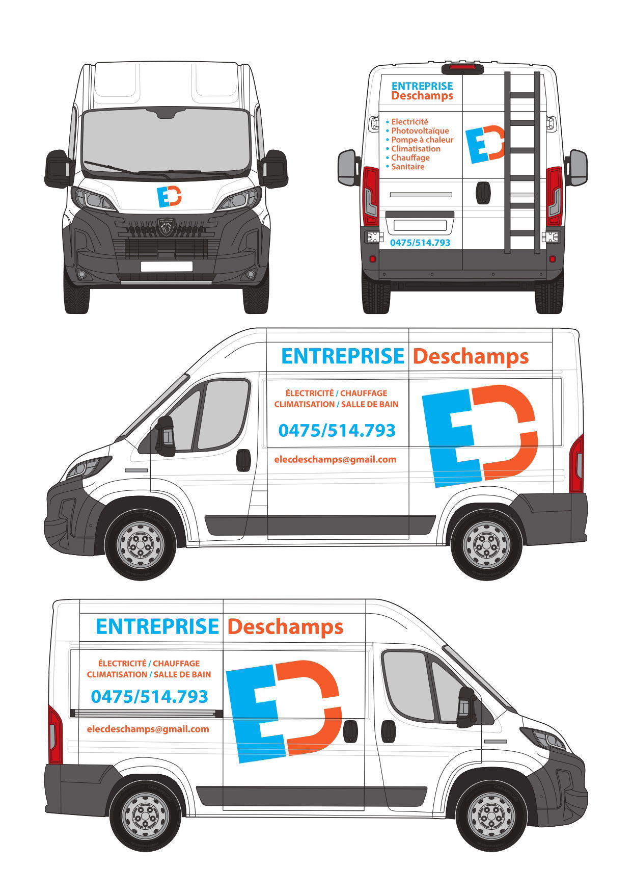 Habillage Camionette Entreprises Deschamps
