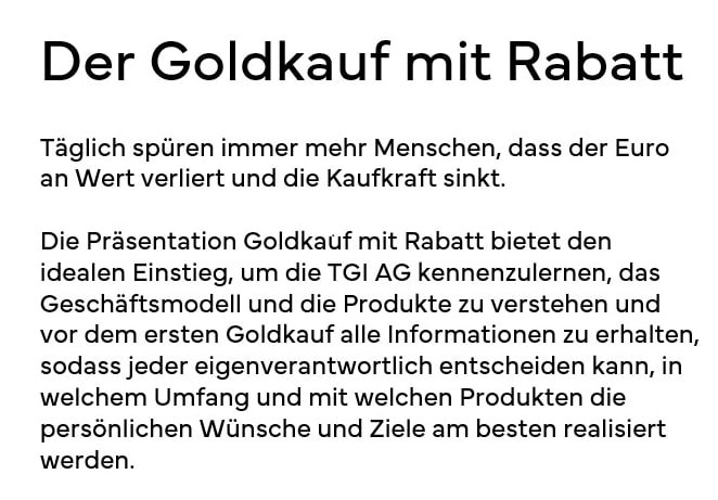 Goldkauf mit Rabatt