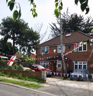 VE street bunting