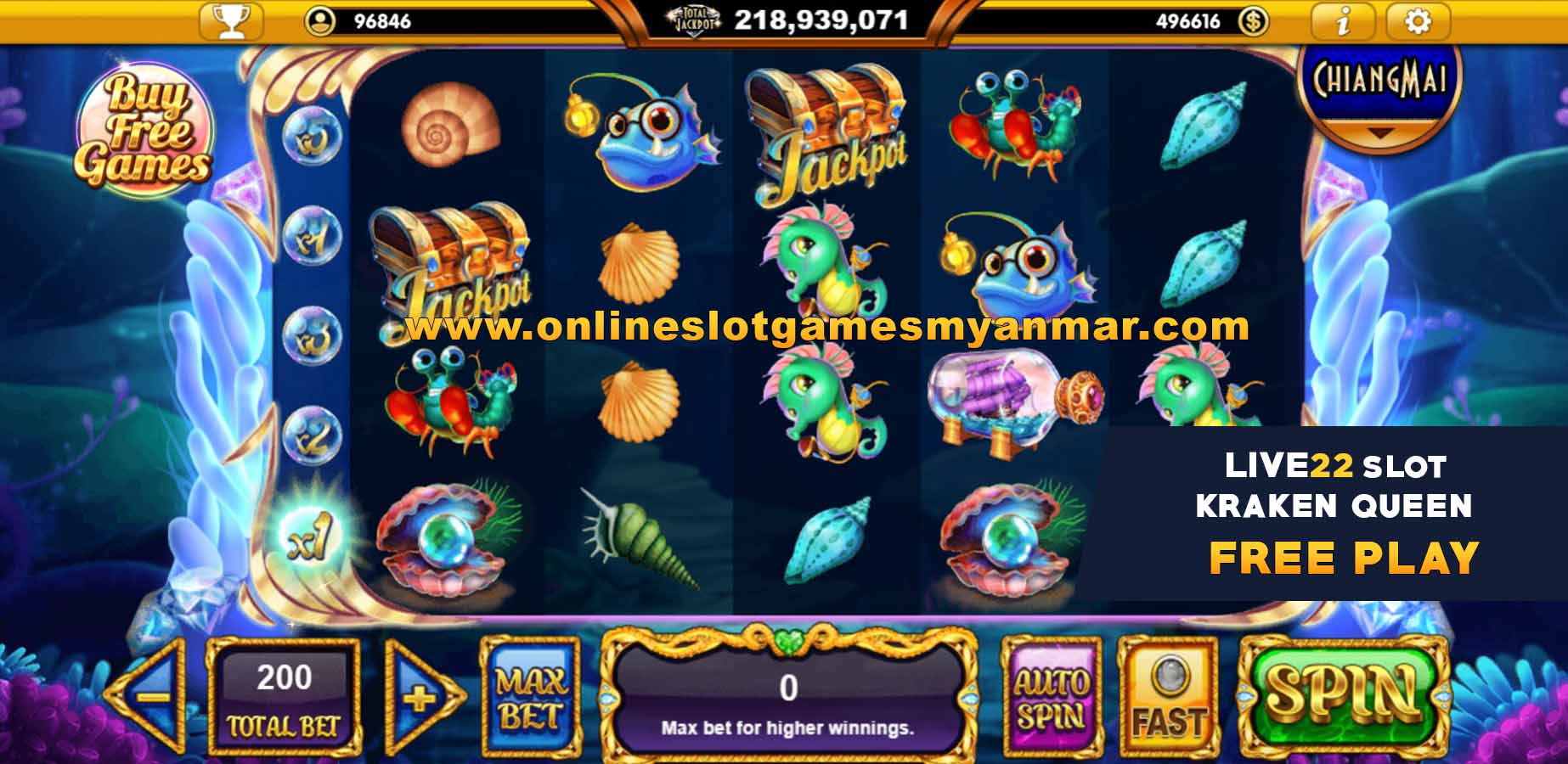 Free Play 1 Kraken Queen Slot Game - Live22 Myanmar Game